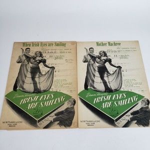 Vintage1944 Sheet Music Musical When Irish Eyes are Smiling, Mother Machree